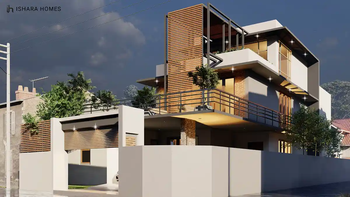 At dusk, The Ardoran's bold box-type form combines a vertical timber slat tower with warm brick cladding and glowing interior lighting, fronted by...