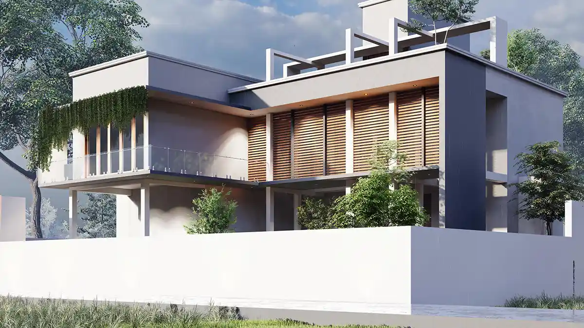The Golden Meadows in Polgahawela, its cascading greenery draping from the upper balcony over a timber-slatted lower façade and rooftop pergola frame.